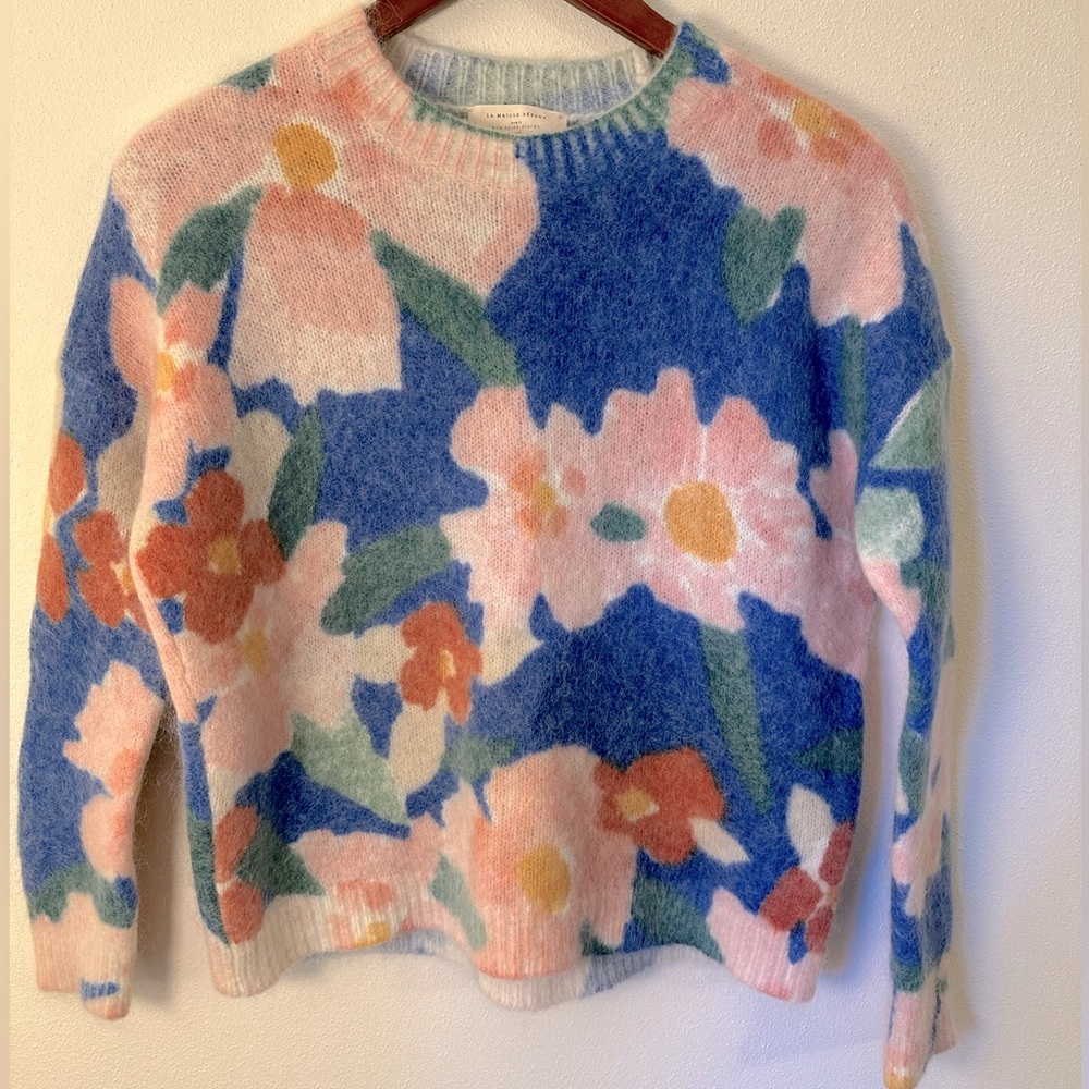 Sezane Floral Wool Mohair sweater size medium.